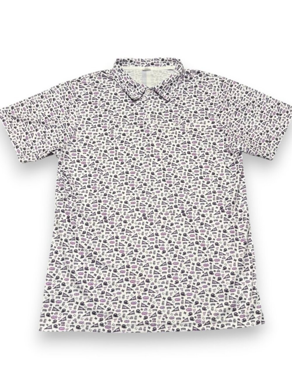 TCU Horned Frogs FAKE Men's Rhoback Pattern Polo Size Large